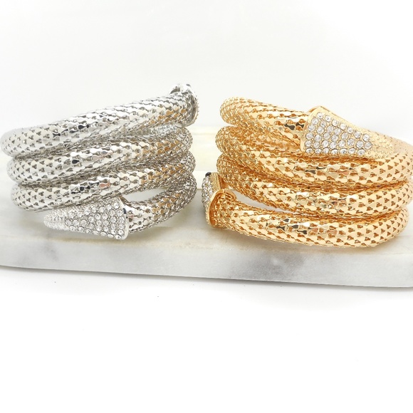 Crystal Snake Bracelet Great Quality Gold or Silver - Picture 4 of 4